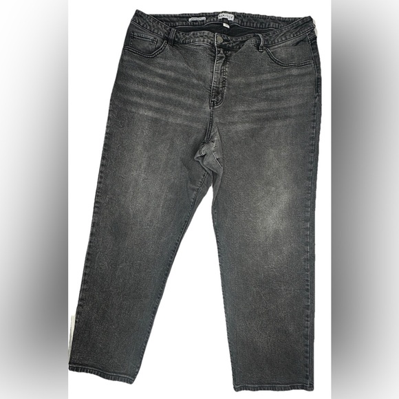 Ava & Viv Women's High-Rise Jeans Size 22 Black  Dark Wash   New No Tags - Picture 1 of 13